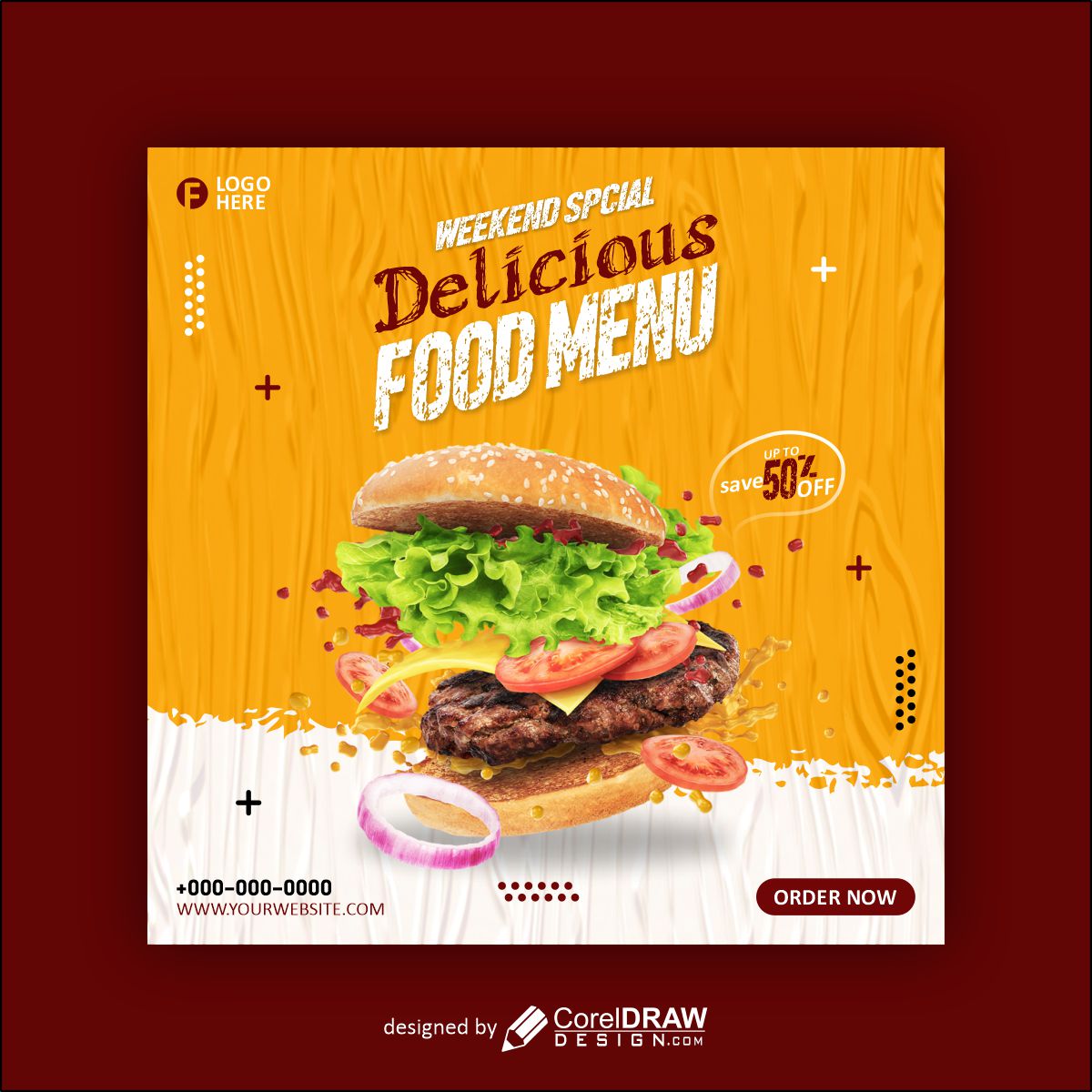 Delicious Food Menu poster vector design free image