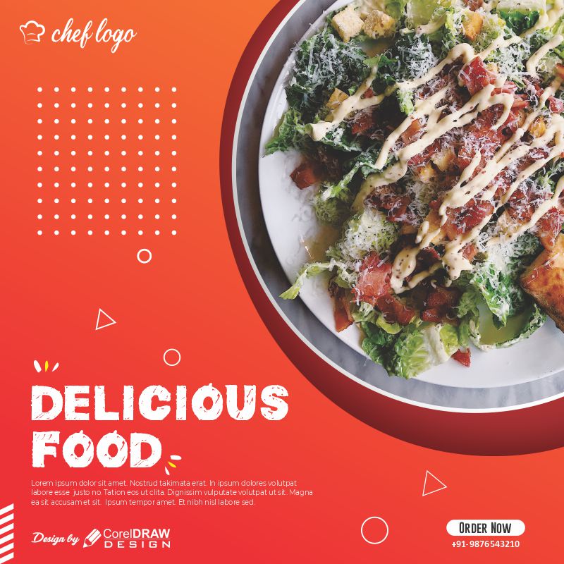 Delicious Food Poster Banner Free Template Download From Coreldrawdesign