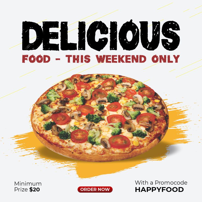 Delicious Food This Weekend Only Flat Discount Free Template Download From Coreldrawdesign