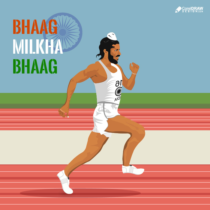 Download Detailed Flat Bhaag Milkha Bhaag olympics running mikha singh  character illustration | CorelDraw Design (Download Free CDR, Vector, Stock  Images, Tutorials, Tips & Tricks)