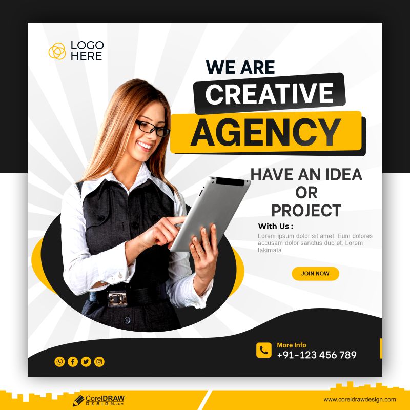 Digital Marketing Agency And Corporate Social Media Post Template Free Vector