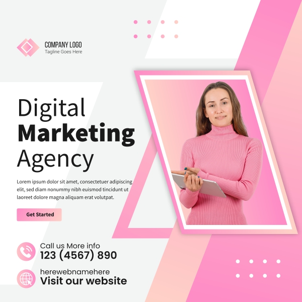 Digital Marketing Agency poster design CDR file download free