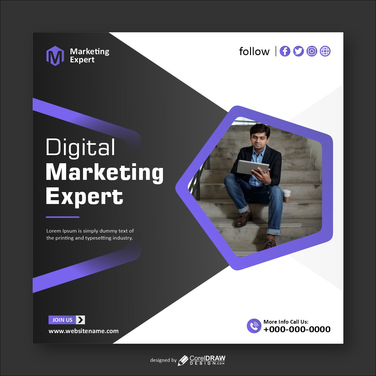 Digital Marketing Expert new poster image vector free design
