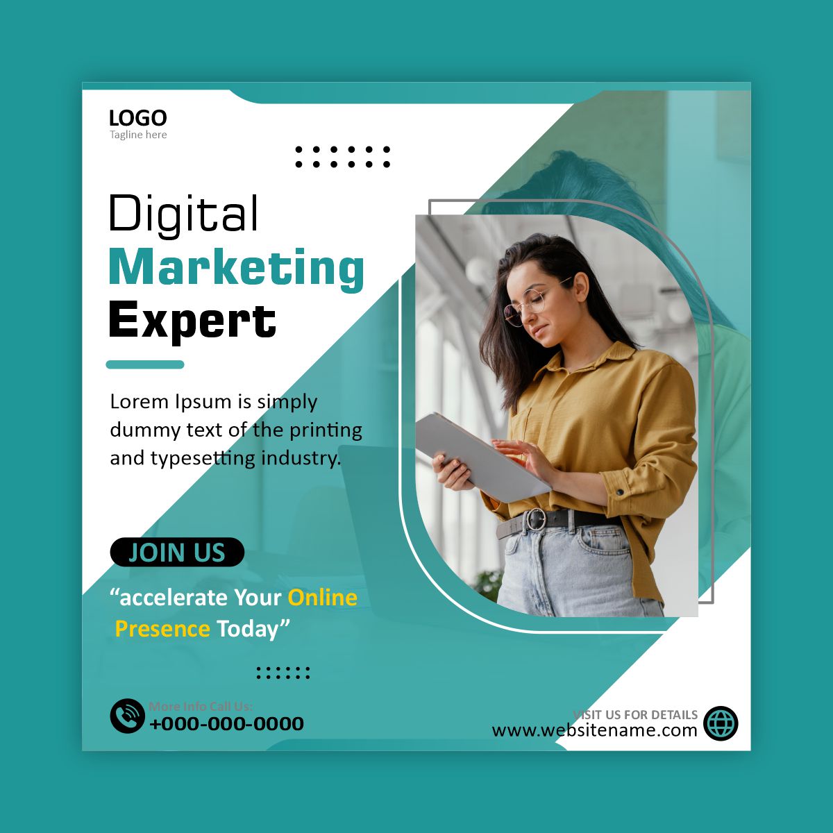 Digital Marketing Expert poster vector design for free