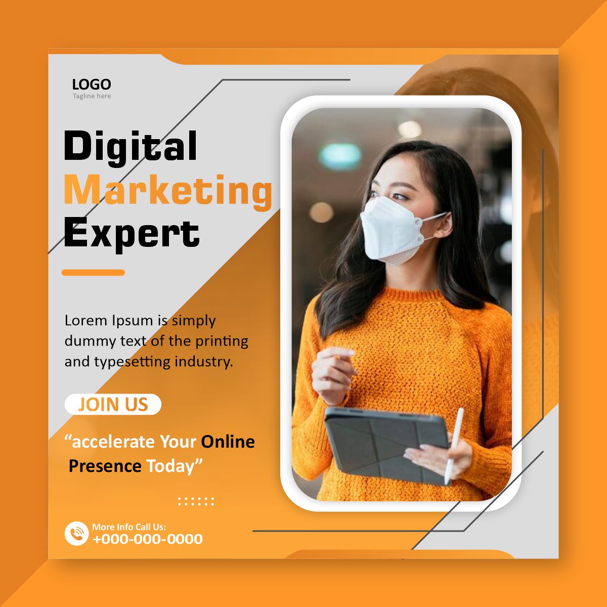 Digital marketing poster vector design for free