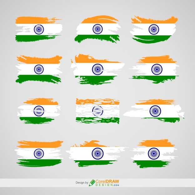 A greeting draw with Indian flag colors by paint colors on isola Stock  Vector | Adobe Stock