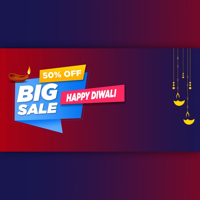 Diwali Festival Big Sale Design Advertisement Poster Social Media Post Template Traditional Color