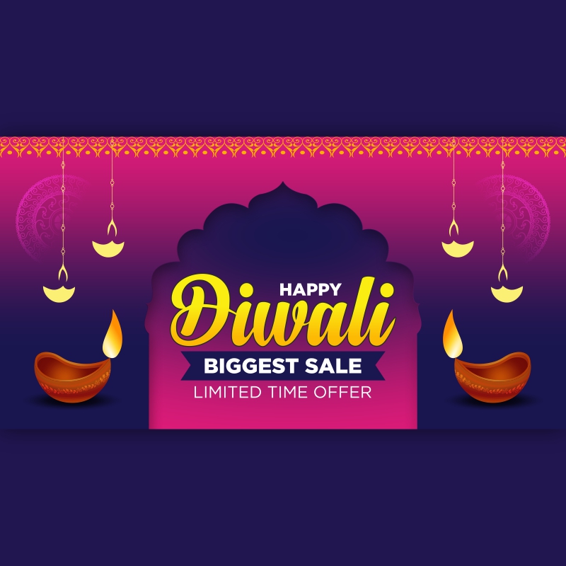 Diwali Sale Banner Design Advertisement Poster Social Media Post Template