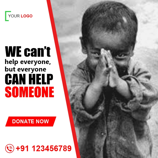 Donate for charity banner creative deisgn for free in cdr