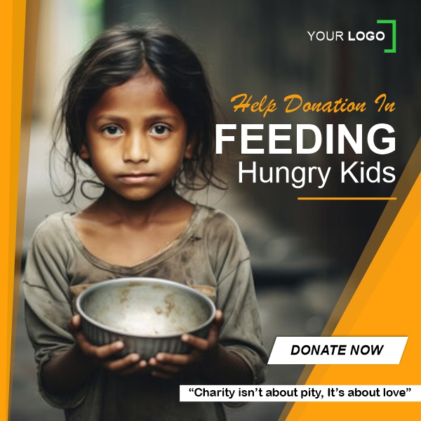 Donate for charity banner creative deisgn for free in cdr