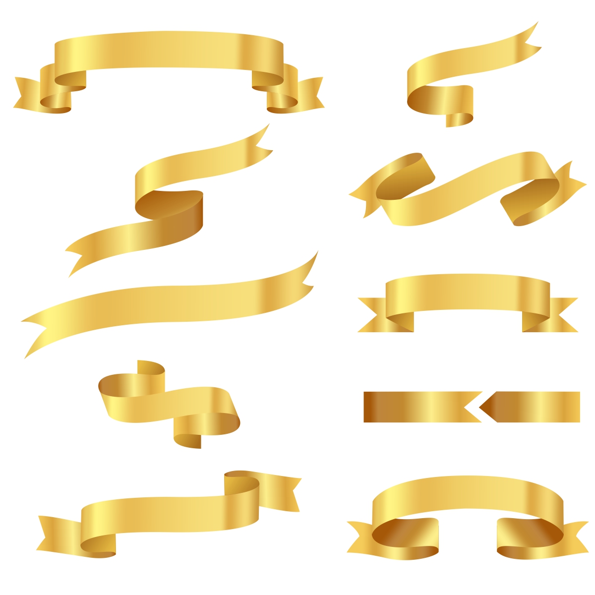 Golden Ribbon Clipart, Gold, Ribbon, Colored Ribbon PNG and Vector