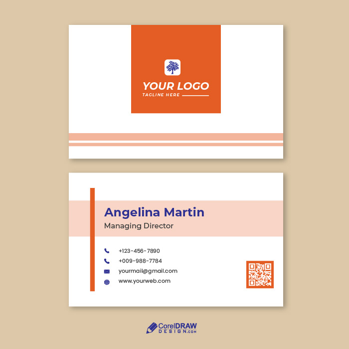 Duotone corporate business card vector  template