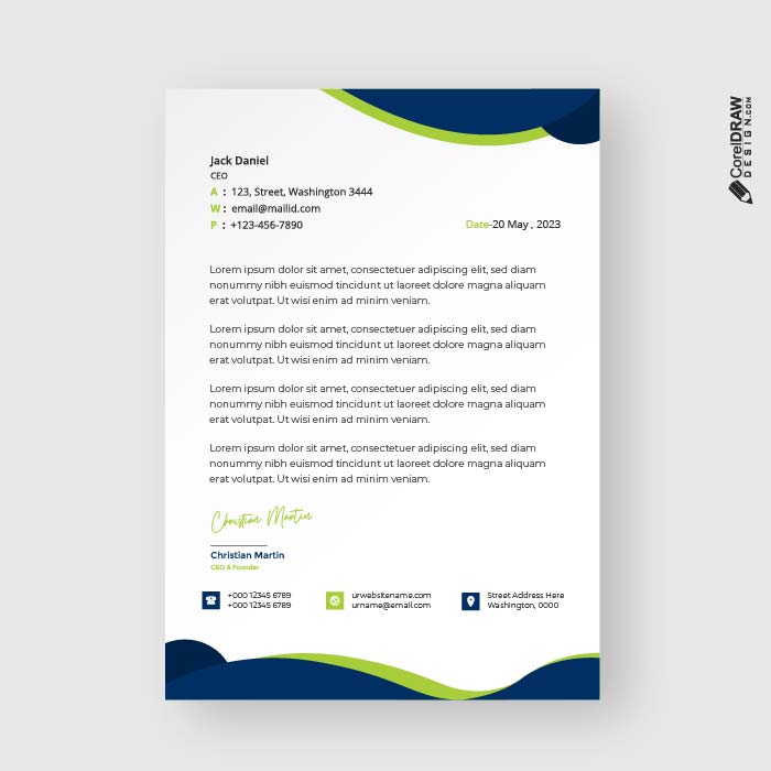 Duotone Letterhead Template with abstract colors