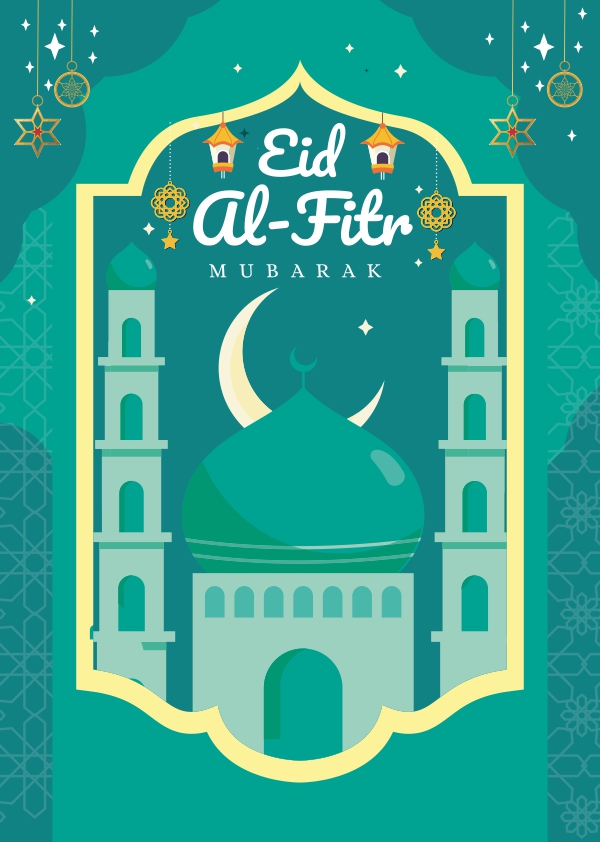 Download Eid al Fitr Mubarak Vector Greeting And invitation Card Design ...