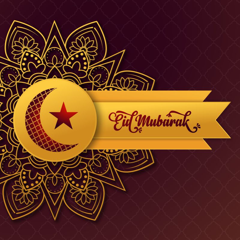 Eid Mubarak Mandala style template vector cdr design