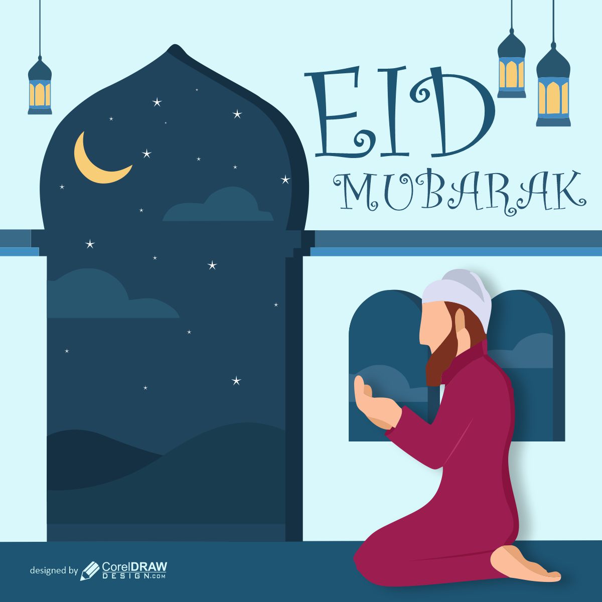 Eid Mubarak poster vector design download for free