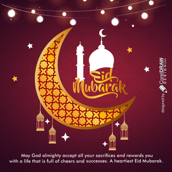 Eid Mubarak  Premium Greeting Vector Design Download For Free