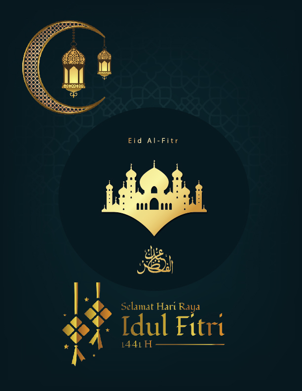Eid Mubarak Wishes Design Illustration Vector Free