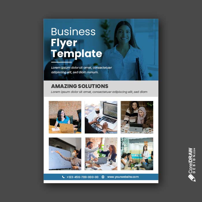 Elegant clean Corporate Flyer Vector template