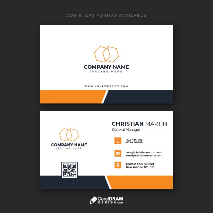 Elegant Colorful Corporate Business Card Vector