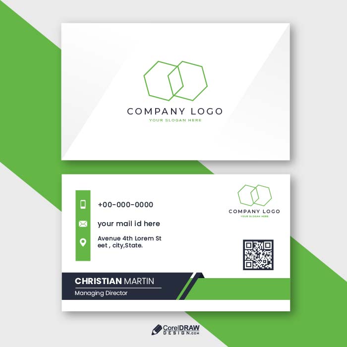 Elegant  flat  duotone business card vector