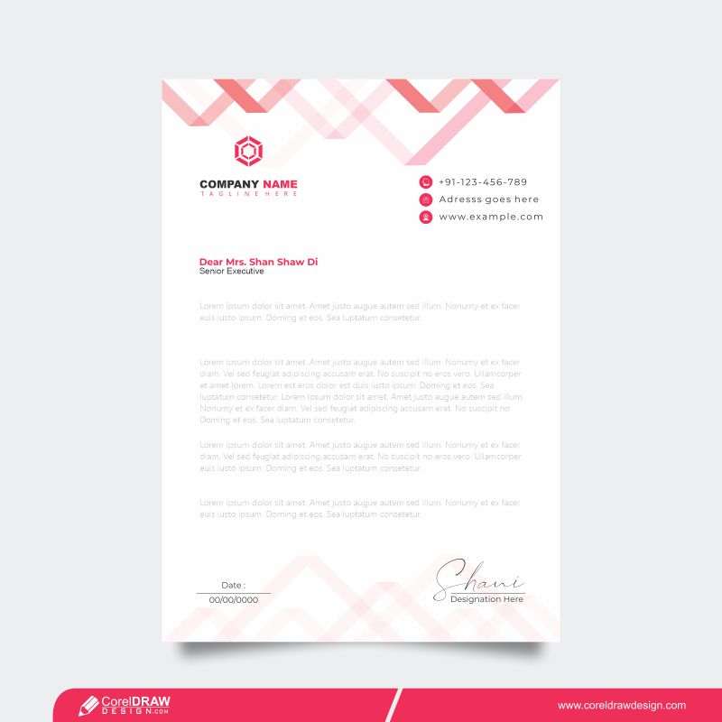 Elegant Letterhead Design Template For Your Business Free Vector
