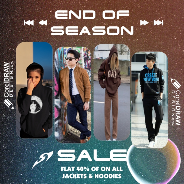 End of season flash sale template banner vector design for free with cdr file