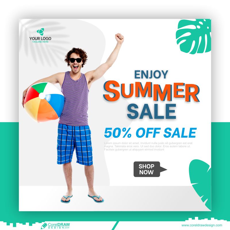 Enjoy Summer Sale Social Media Post Free CDR
