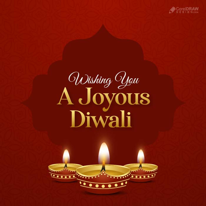 Ethnic Deepawali Diwali  Wishes Card Background Vector