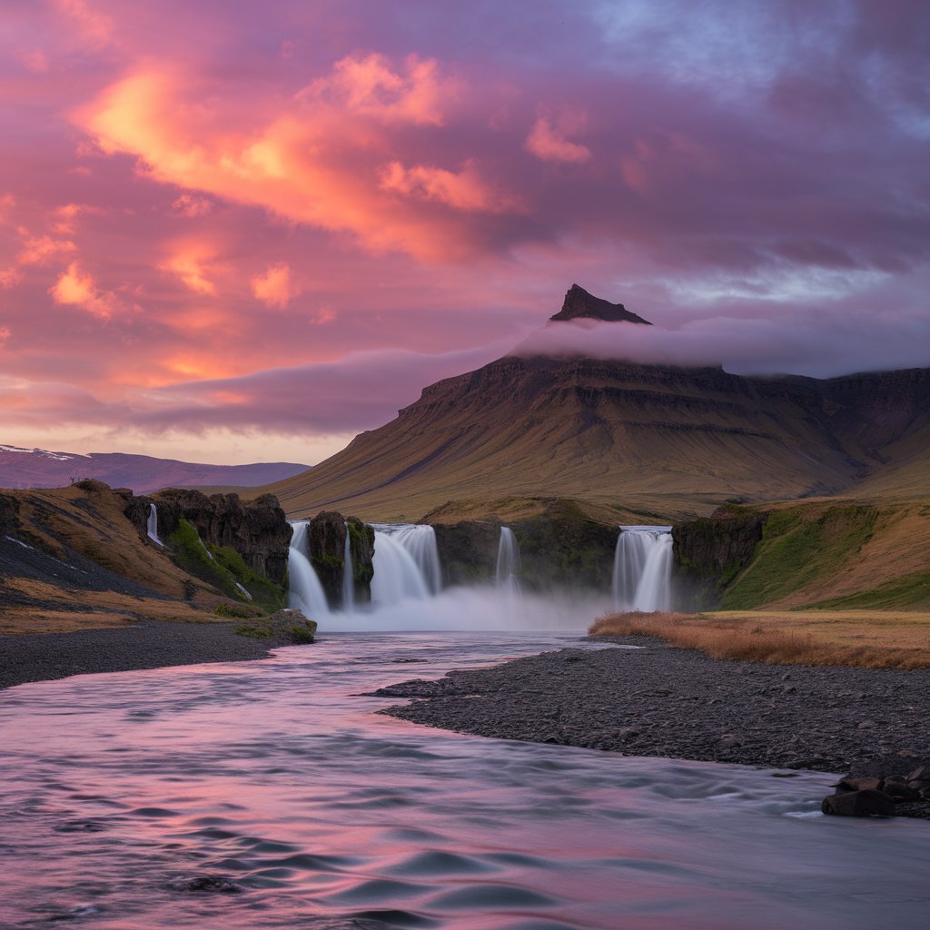 Evening sky in iceland portraying soft essence hd image