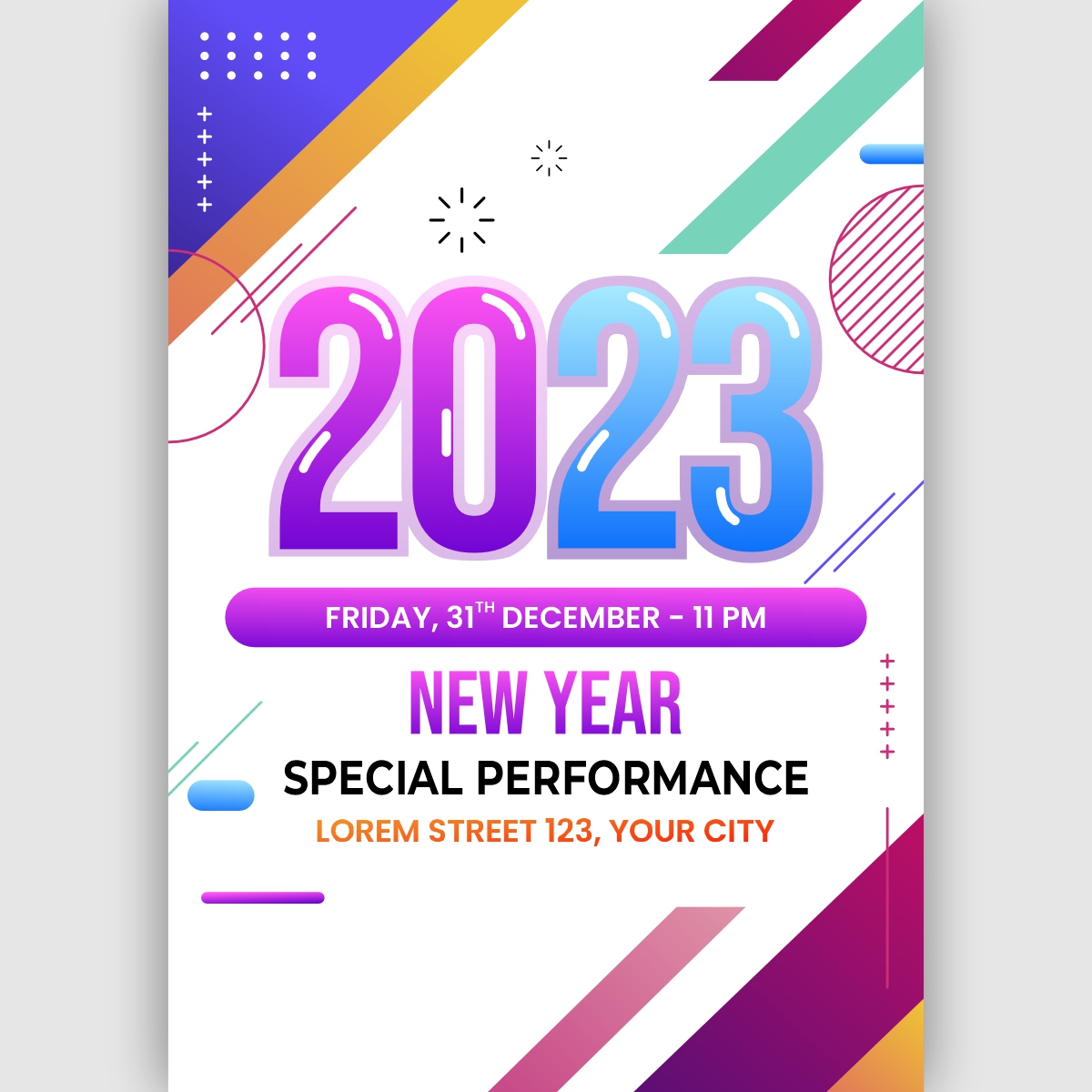 Event Flyer Download Free From CorelDraw Design New Year