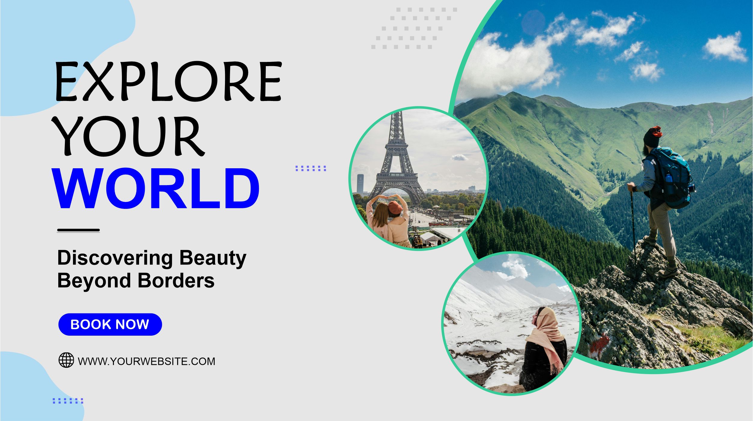 Explore Your World Creative Banner Design, Travel Agency Social Media Banner, Free Design Template in CorelDraw Design