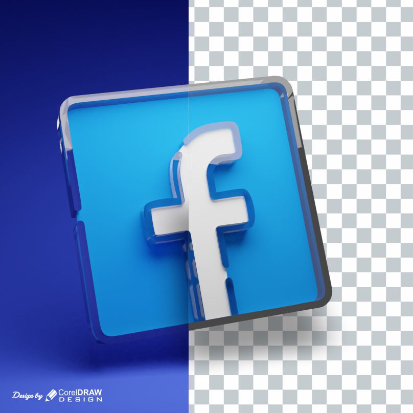 Facebook Logo 3D Rendered Glass Effect Download Free Image and PNG from Coreldrawdesign