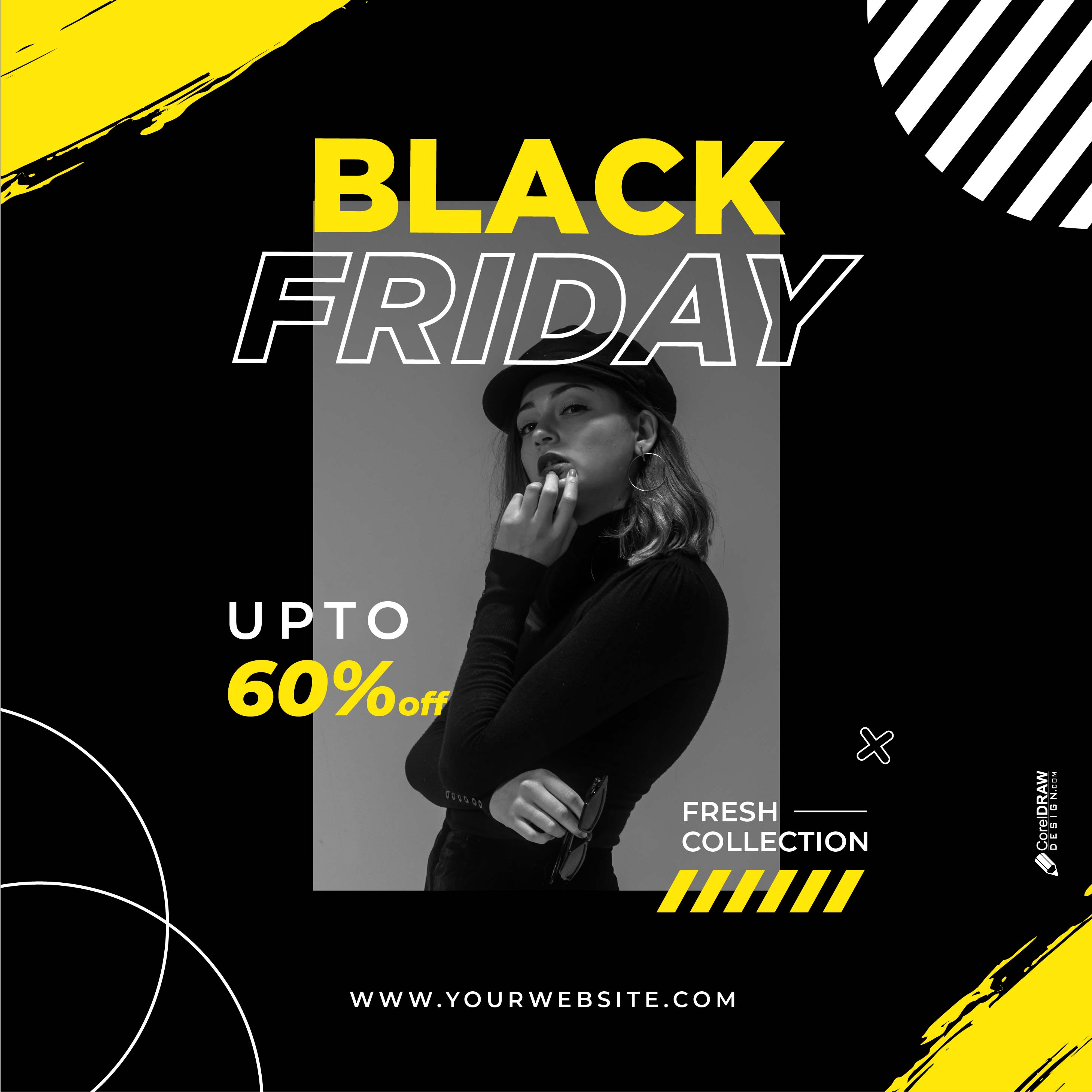 Download Fashion Abstract Black Friday Sale Banner Template CorelDraw