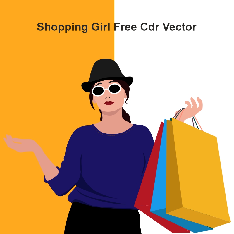 Fashion Model Girl With Shopping Bag Free Vector Cdr Download For Free