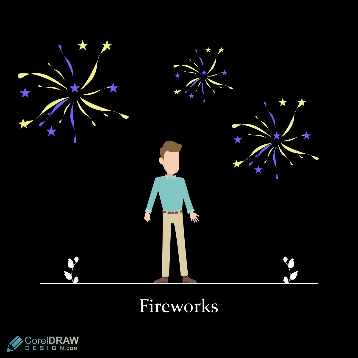 fireworks icon vector free design
