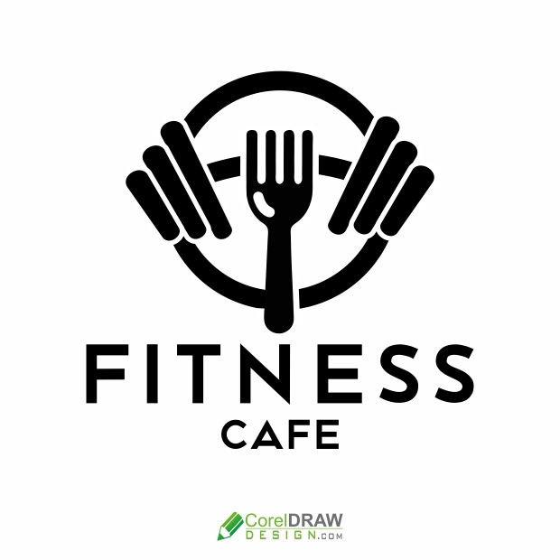 Fitness cafe logo, heath brand logo, gym cafe concept logo, free logo design on coreldrawdesign