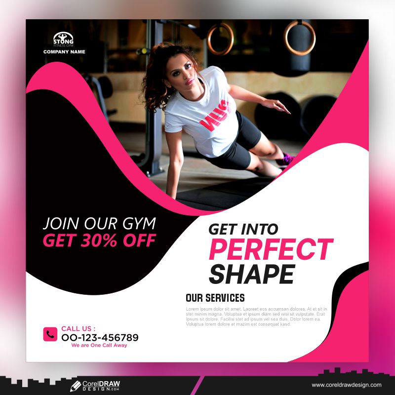 Fitness Gym Social Media Post Template Premium Vector