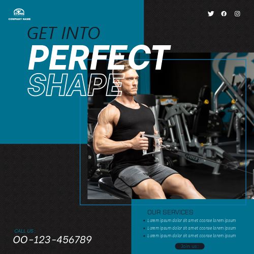 Fitness Trainer Template Banner Free Vector