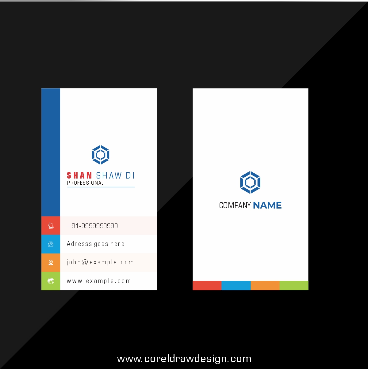 Flat Abstract Business Card Template Free Vector