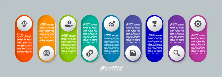 Flat Colorful Infographic Timeline  Buttons Options Element
