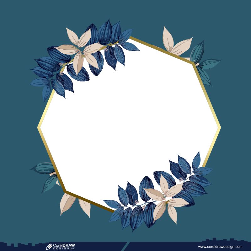 Floral Blank Frame Free Vector Design