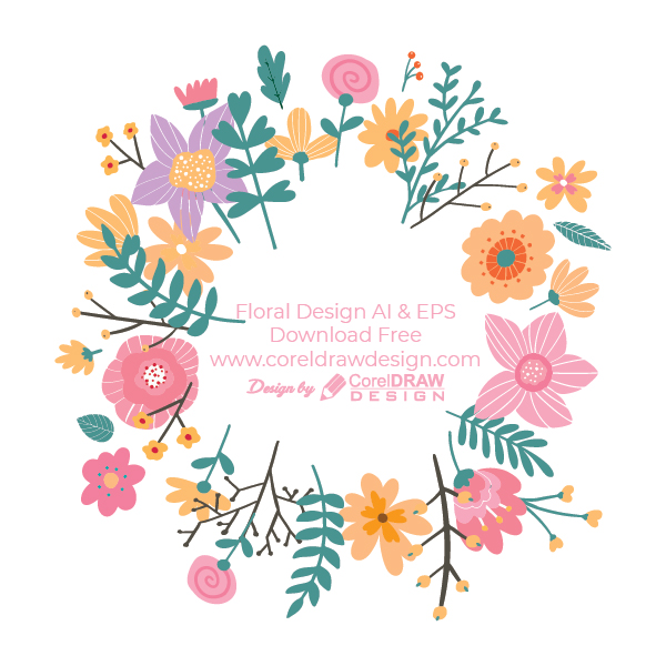 Floral Design Circular Trending 2021 Free AI & EPS Vector File Download