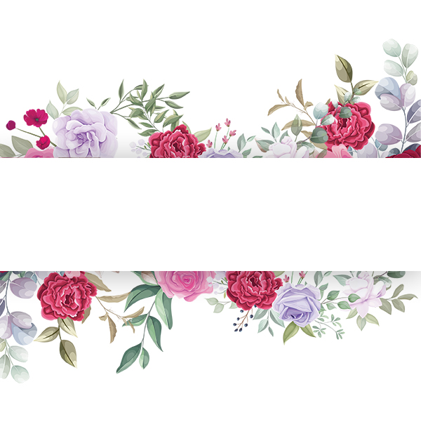 Flower border with watercolor Free Psd