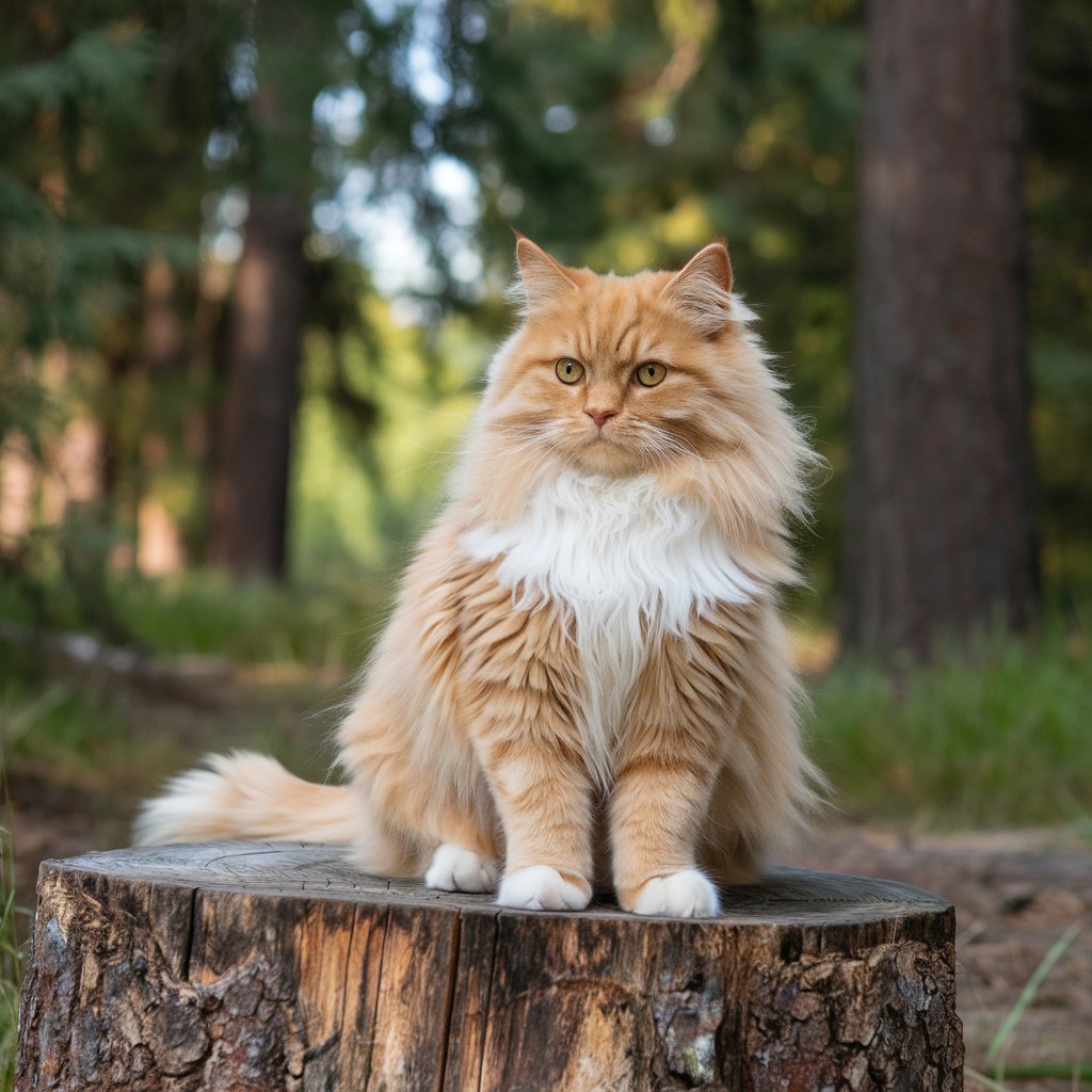 Fluffy orange cat and white paws stock image