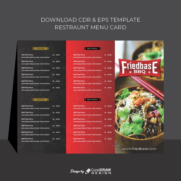 Food Menu Card Trending 2021 CDR & EPS Download Free Template Vector