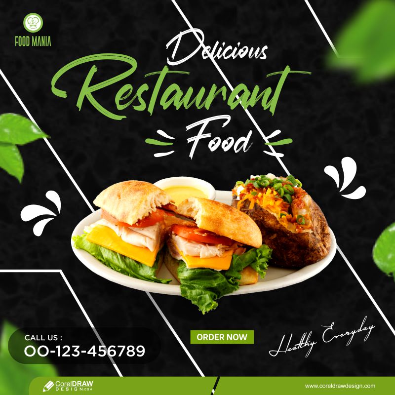 Food Social Media Promotion And Banner Post Design Template