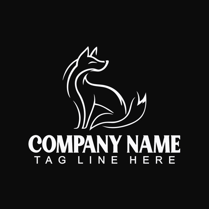 Fox Line art Logo Design Download For Free