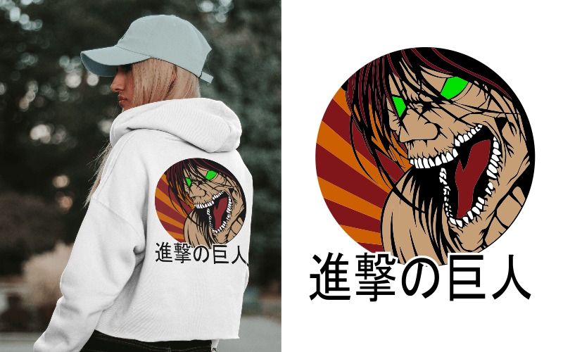 Free Anime Print T-shirt and Hoddie Design Vector With Cdr Download For Free