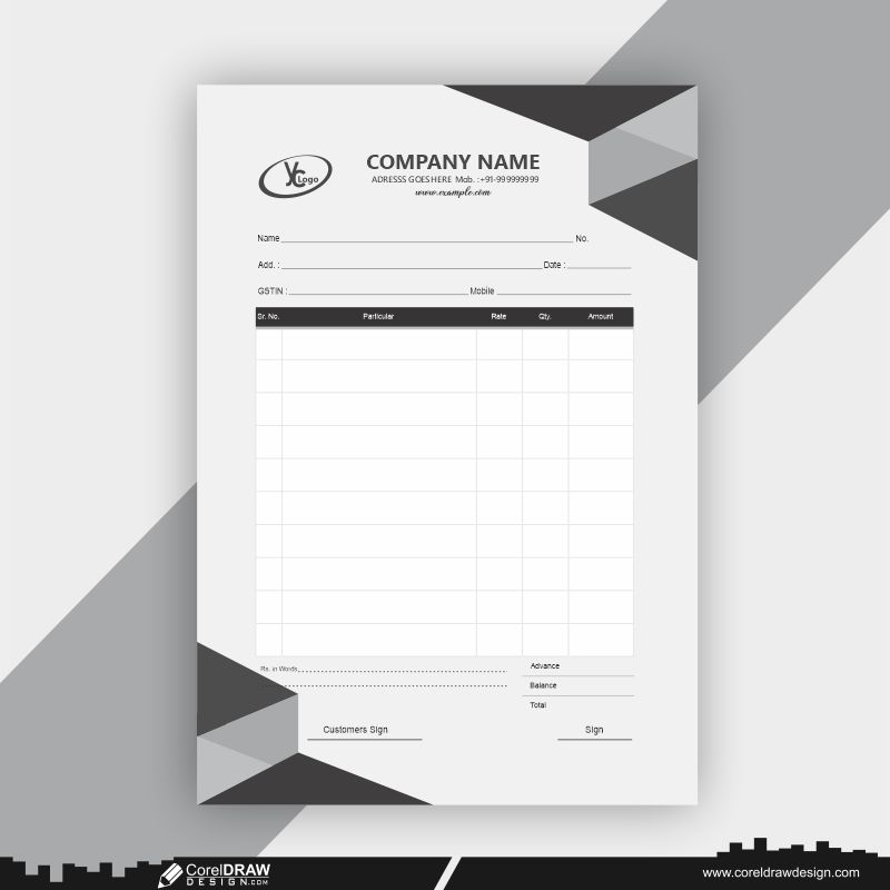 Free Premium New Bill Book Design Receipt